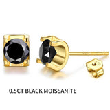 Diamond Earring Studs: Moissanite 18K Gold Plated Sparkling