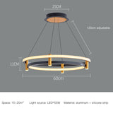 Dual Ring LED Chandelier: Exquisite Lighting Fixture