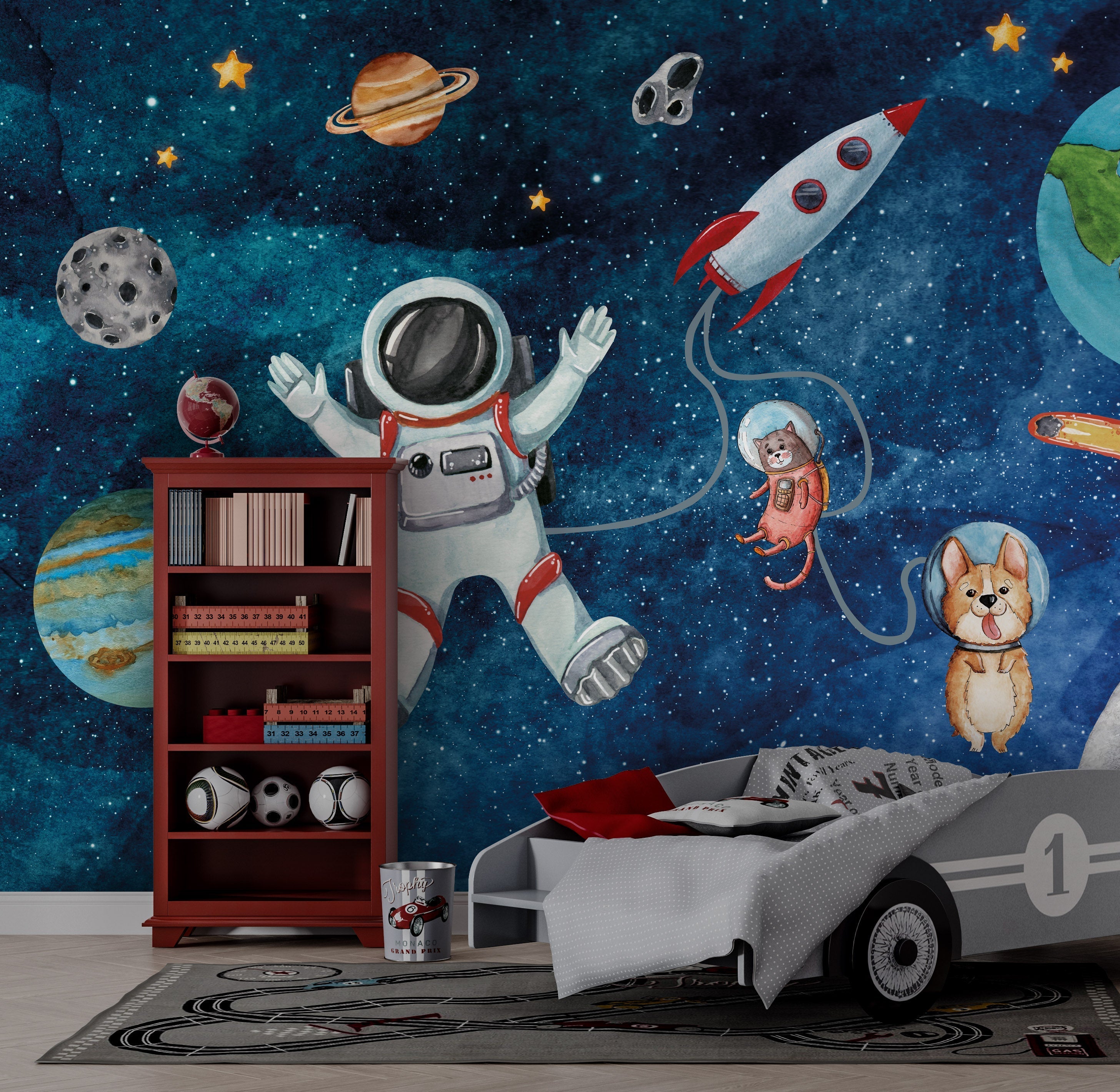 Astronaut Galaxy Wallpaper Mural - Transform Your Space - Non Woven, image size:2912x2840