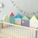 Baby Cot Bumper - Pastel Houses Theme