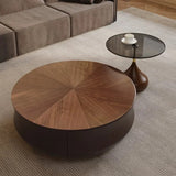 Elegant Sold Wood Corner Coffee Table with Storage