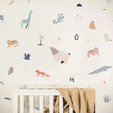 Cartoon Animal Wall Stickers - Colorful Nursery Decals