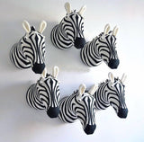 Whimsical Zebra Head Wall Hanging: Kids Room Decor
