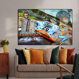 Racing Car Le Mans Racing Canvas Wall Art