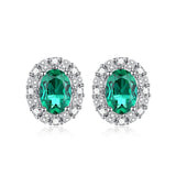 Oval Cut Emerald Moissanite Diamond Earring