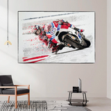 Grandprix Motorbike Racing Canvas Wall Art