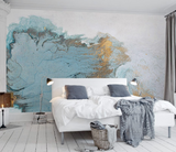 Blue & Gold Shade Marble Wallpaper Murals