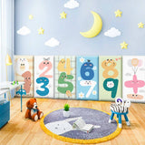 Number Fun Kids Wall Padded Safety Cushions Set