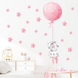 Peter Rabbit Rabbit with Balloons Wall Decal: Playful Design down from Balloon Wall Stickers | Baby Nursery Wall Decals for Kids Room | Home Decor Rabbit Decals PVC