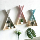 Triangle Shelf for Kids Baby Room | Wooden Triangle Storage Rack | Wall Mounted Shelf