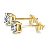 Moissanite 18K Gold Plated 925 Silver Stud Diamond Earrings