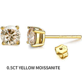 0.5-1 Carat D Color Moissatine 18K Gold Plated Stud Earrings 925 Silver Earrings Bridal BabiesDecor