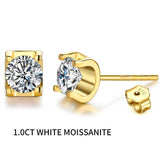 0.5 Carat D Color Moissanite Diamond Stud Earrings Moissanite 18K Gold Plated Sparkling with GRA BabiesDecor