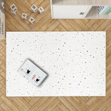 Puzzle-Spielmattenfliesen – weißes Terrazo-Motiv, Stein-Mosiac-Design