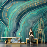 Green Marble Wallpaper Mural - Exquisite Décor for Any Space