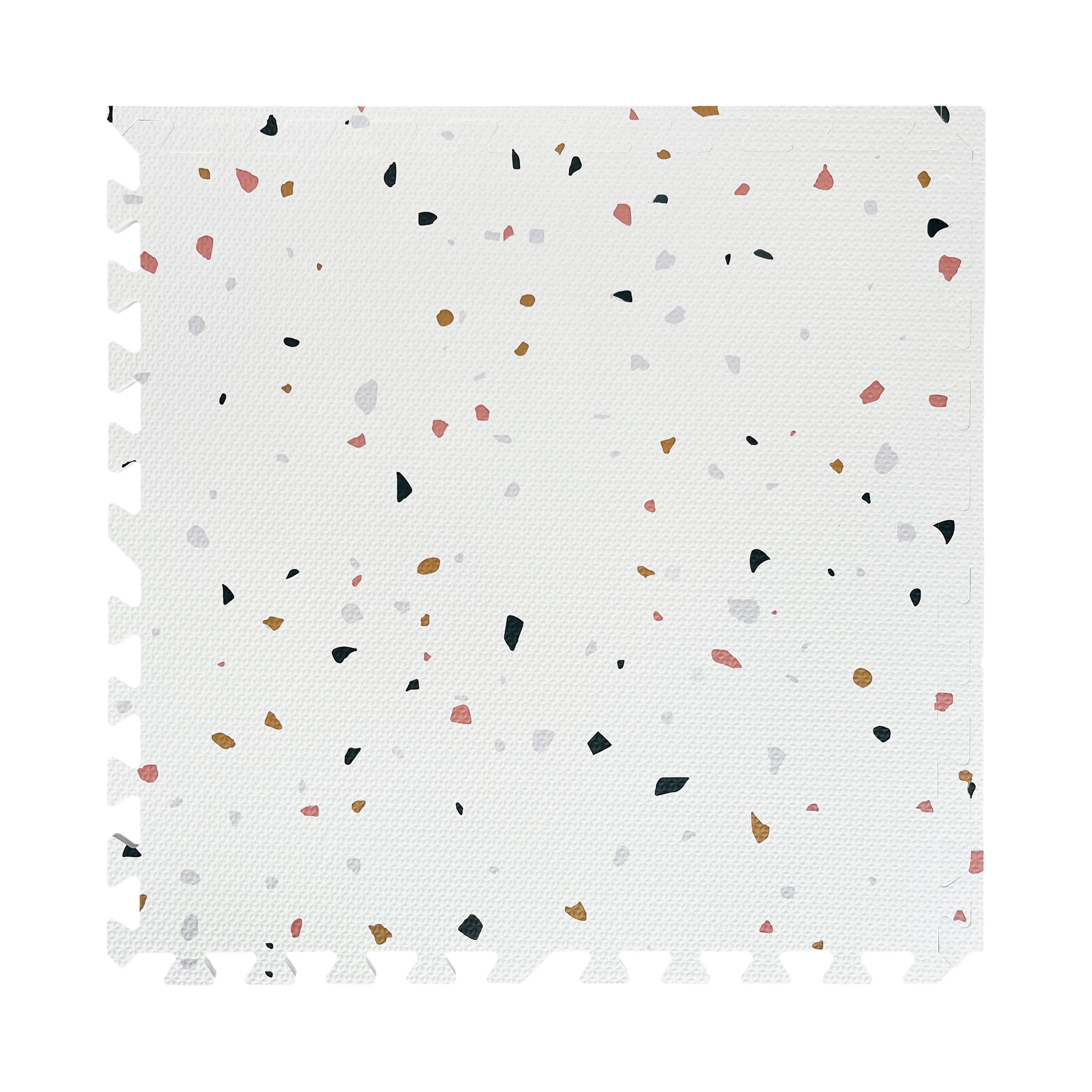 Carreaux de tapis de jeu de puzzle - Conception de mosaïque en pierre à thème Terrazo blanc