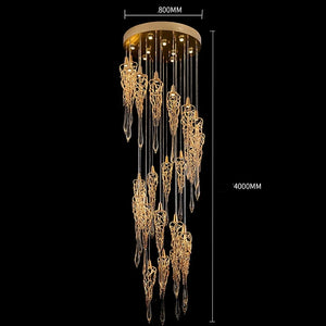 Glastropfen Messing Kristall Treppenhaus Kronleuchter Beleuchtung