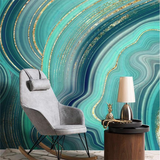 Green Stone Design Theme: Marble Wallpaper Mural