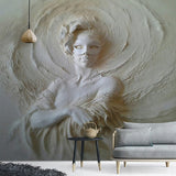 Ancient Style Masked Lady Wallpaper for Home Wall Decor