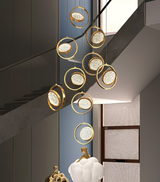 Double Rings Staircase Chandelier: Luxury Lighting Fixture