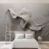 Ancient Style Lady with Hat Wallpaper for Home Wall Decor