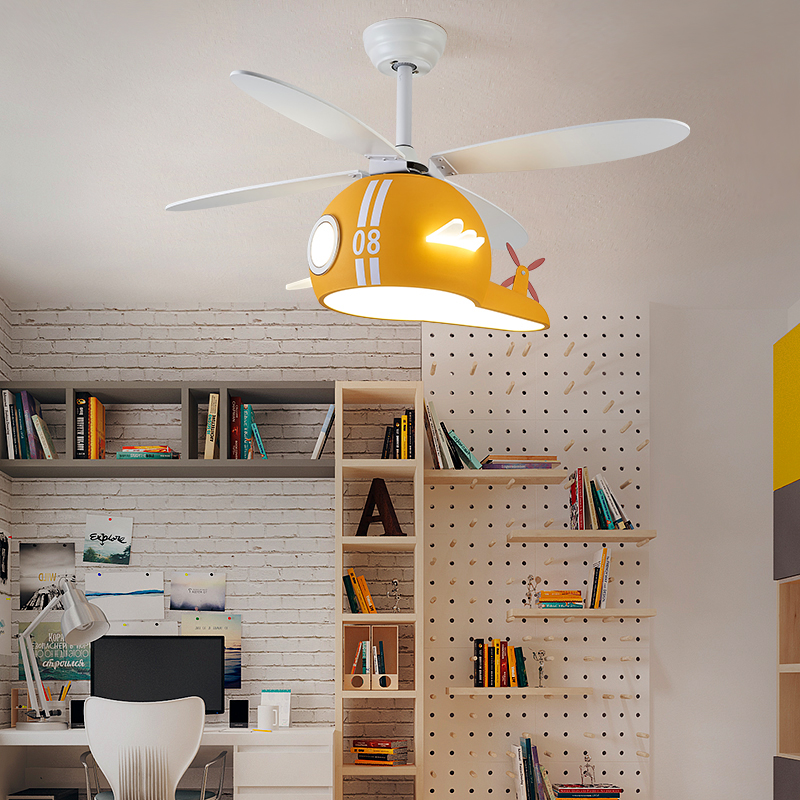 Ventilateur de plafond hélicoptère pour chambre d'enfant avec lumière - Style Art Déco