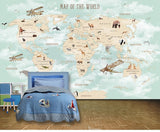 GeoExplorers: Interaktives grünes Weltkarten-Hintergrundbild für Kinder