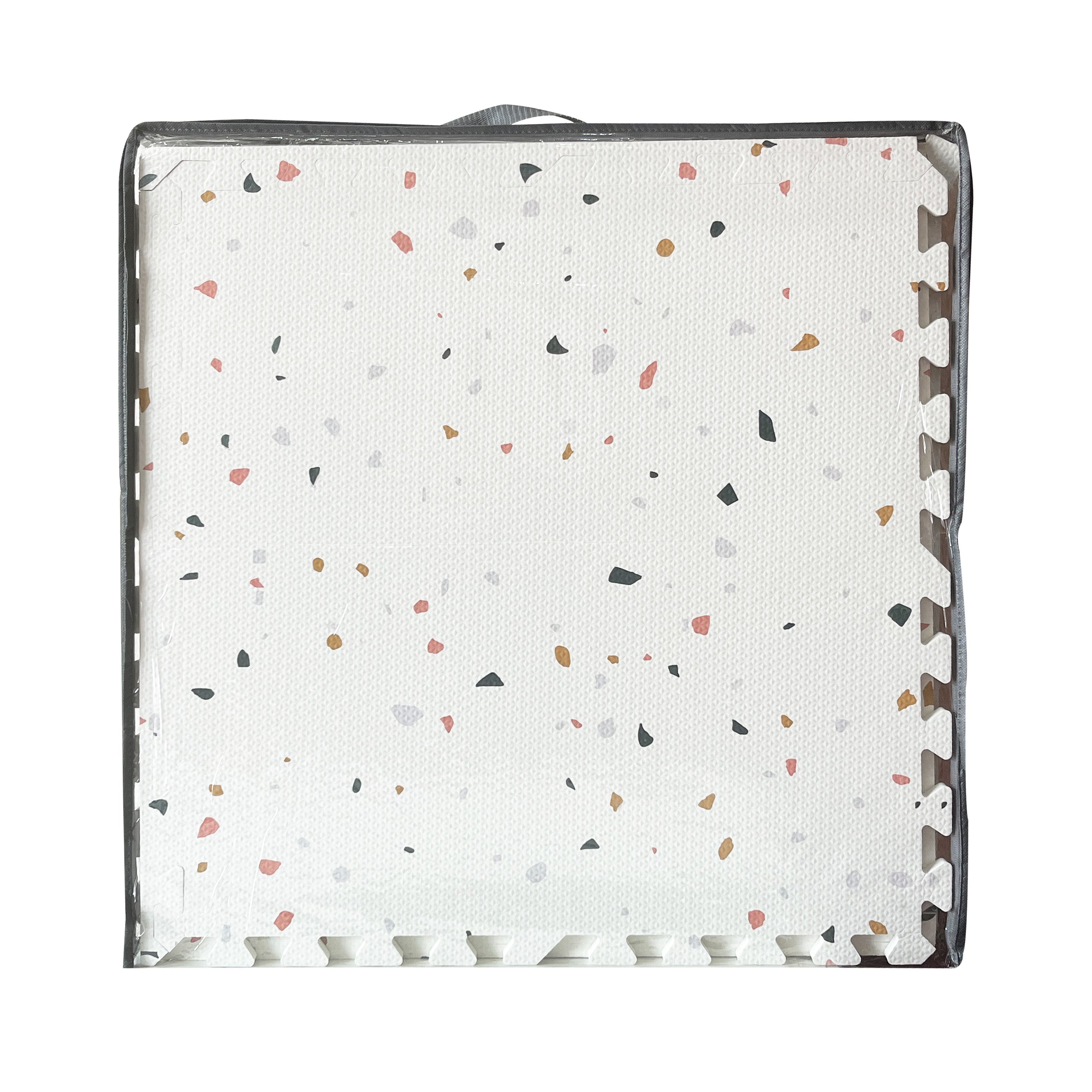 Piastrelle tappetino puzzle - Tema Terrazzo Bianco Design Mosaico in Pietra