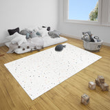 Puzzle Play Mat Tiles - White Terrazo Theme Stone Mosiac Design