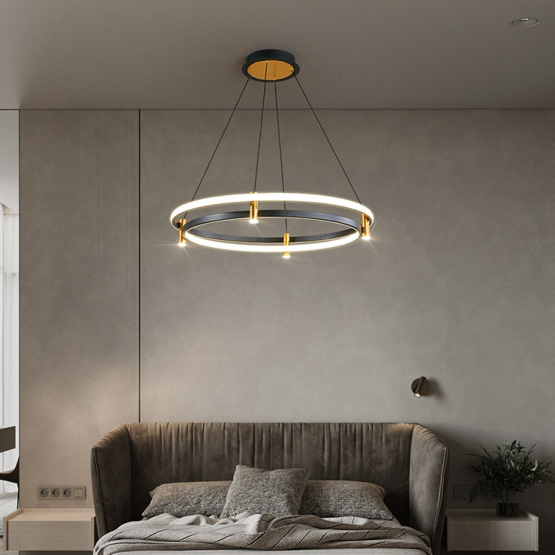 Dual Ring LED Chandelier Exquisite Lighting Fixture