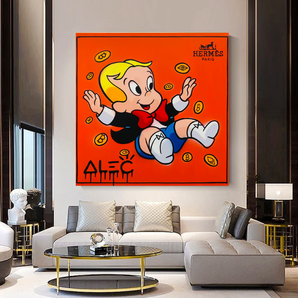 Alec Monopoly Richie Rich Money Man Canvas Print-Wall Posters