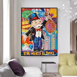 Alec Monopoly The World is Yours Canvas Print-Wall Posters