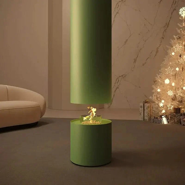 Artistic Cylindrical Hanging Fireplace – Modern Suspended Fireplace in High Carbon Steel-BabiesDecor.com