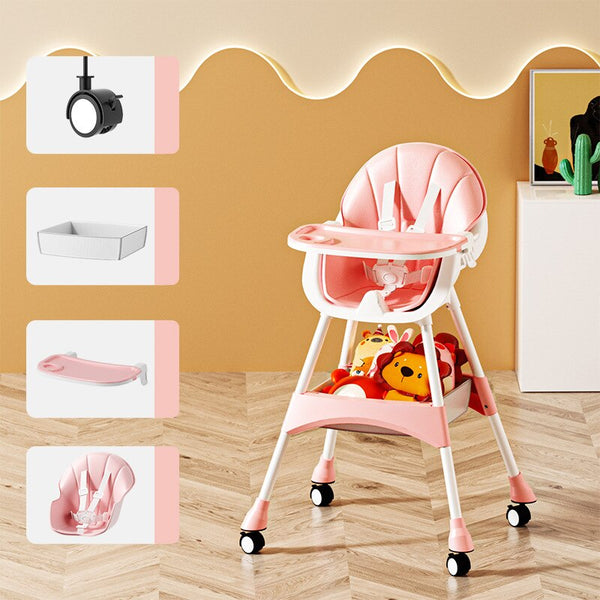 2-in-1 Baby High Chair 6 Months - Detachable Footrest Double Tray-0