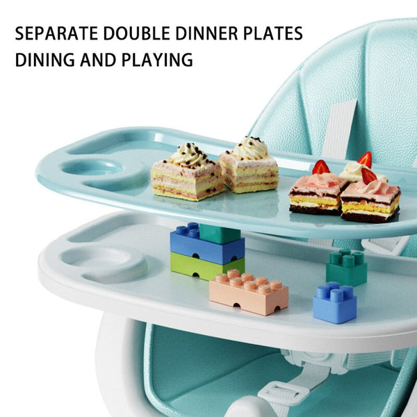 2-in-1 Baby High Chair 6 Months - Detachable Footrest Double Tray-0