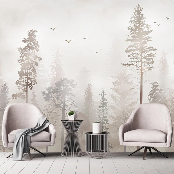 3D Nostalgic Forest Bird Wallpaper for Home Wall Decor-Trees Wallpaper