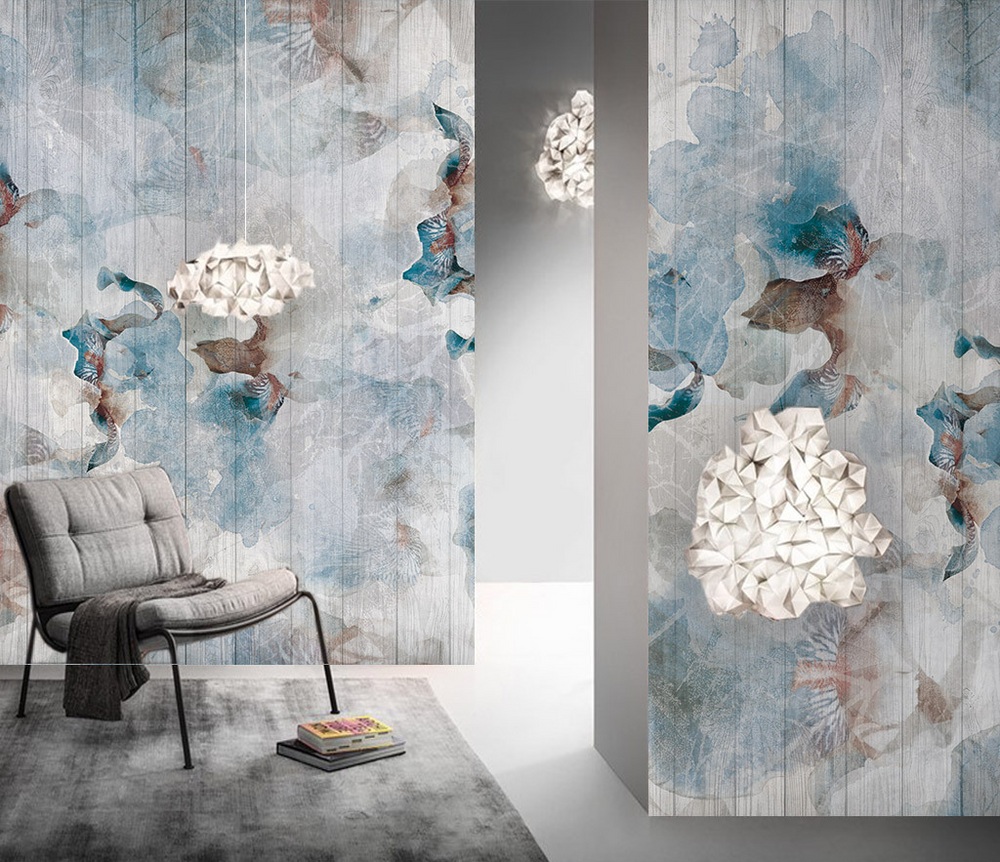Abstract Floral Wallpaper Murals: Transform Your Space-Flower & Leaf Wallpaper