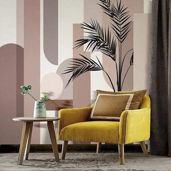 Abstract Leaves Wallpaper Mural: Transform Your Space-Flower & Leaf Wallpaper