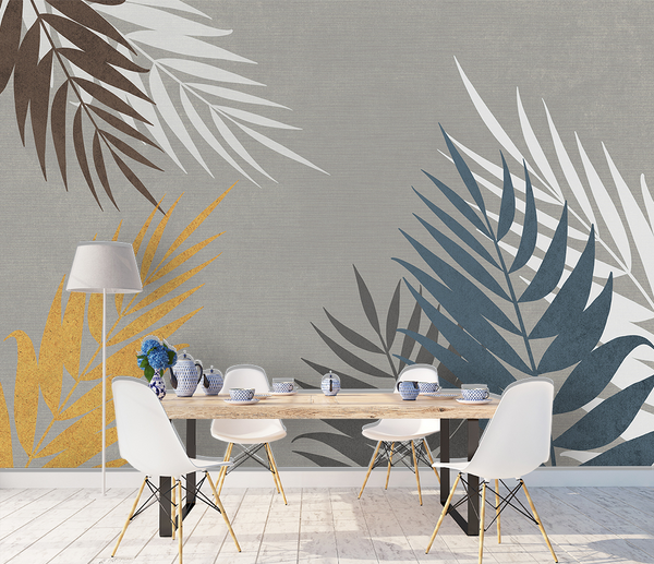 Abstract Leaves Wallpaper Murals: Transform Your Space-Flower & Leaf Wallpaper