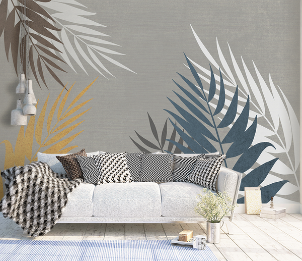 Abstract Leaves Wallpaper Murals: Transform Your Space-Flower & Leaf Wallpaper