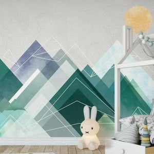 Abstract Mountains Kids Room Wallpaper: Transform Your Space-Kids Room Wallpaper