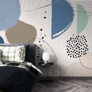 Abstract Shape Spheres - Living Room Wallpaper-Geometric Shapes Wallpaper