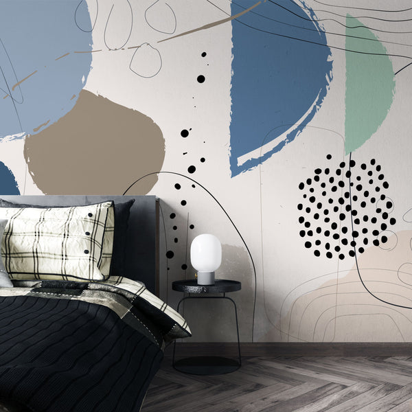 Abstract Shape Spheres - Living Room Wallpaper-Geometric Shapes Wallpaper