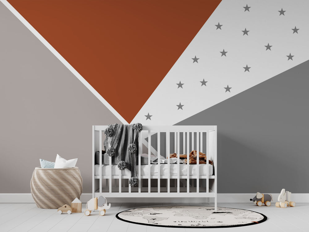 Abstract Stars: Kids Nursery Wallpaper Mural-Kids Room Wallpaper