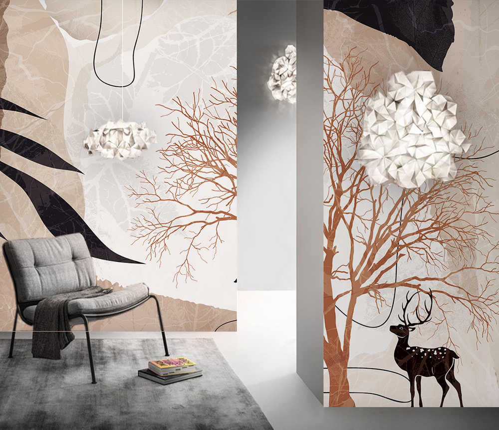 Abstract Tree Wallpaper Murals - Transform Your Space-Trees Wallpaper