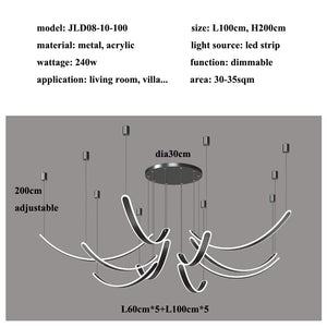 Acrylic Belts Chandelier: Sleek and Stylish Lighting-Ceiling Chandelier