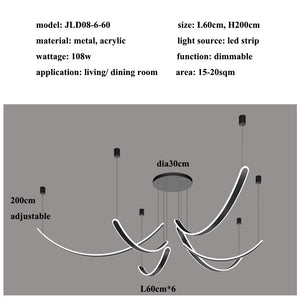 Acrylic Belts Chandelier: Sleek and Stylish Lighting-Ceiling Chandelier