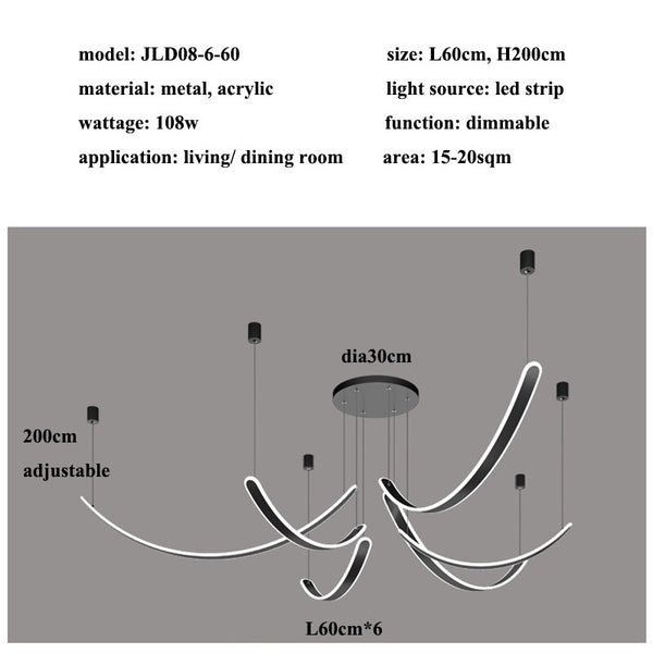Acrylic Belts Chandelier: Sleek and Stylish Lighting-Ceiling Chandelier