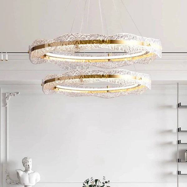 Acrylic Glass Rings Bezel Chandelier Lighting-Ceiling Chandelier