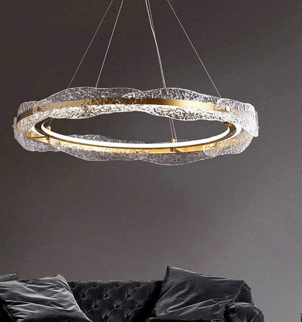 Acrylic Glass Rings Bezel Chandelier Lighting-Ceiling Chandelier